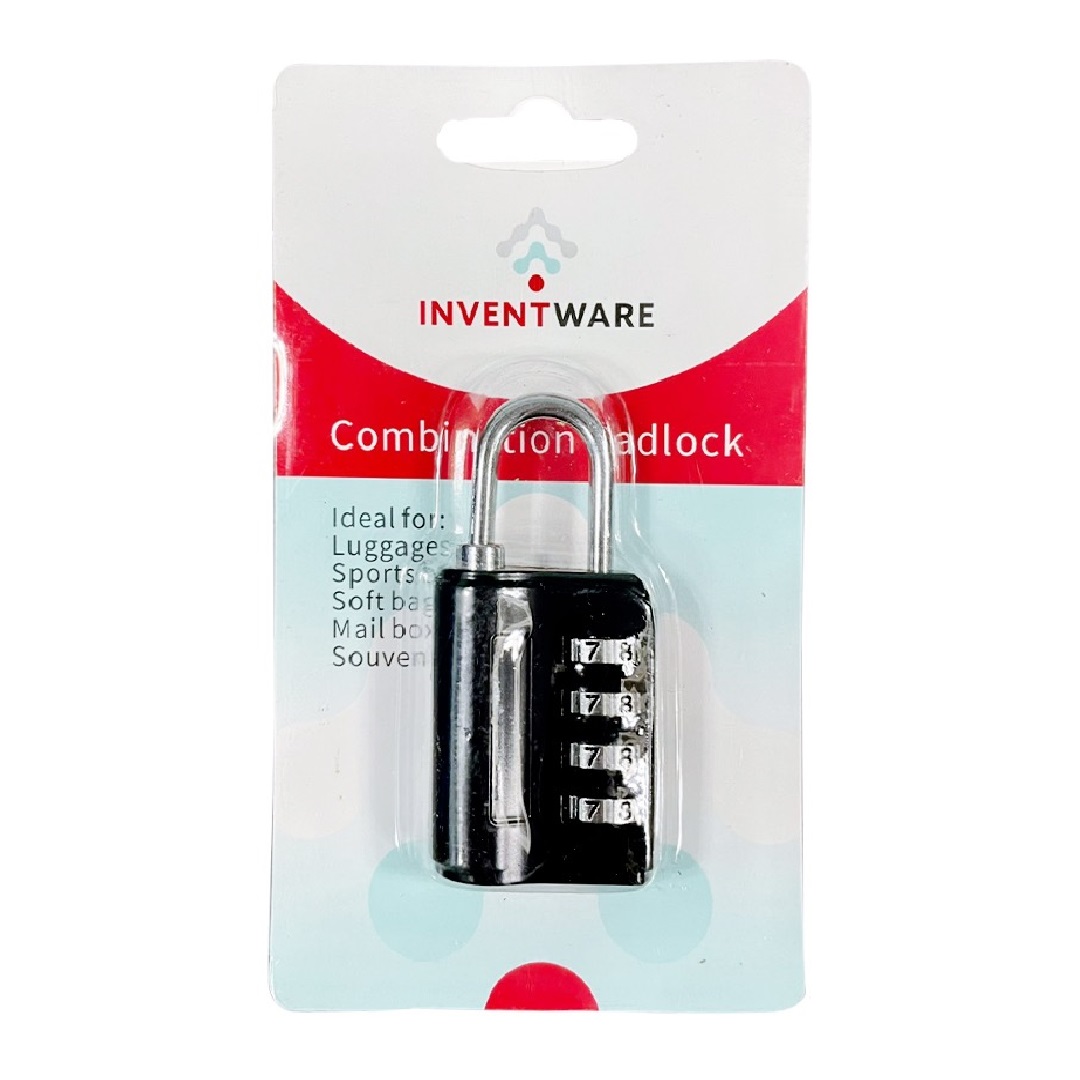 Inventware Black Combination Lock For Luggage & Carrier Bag